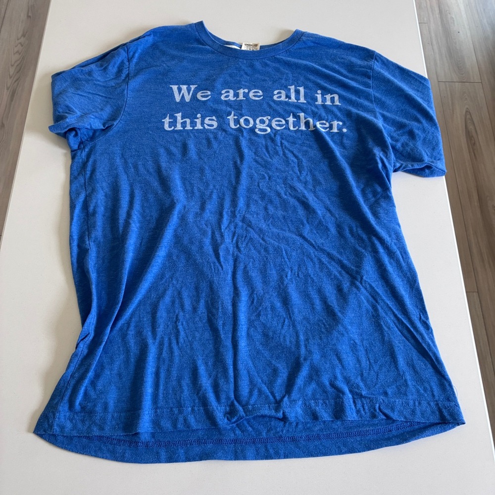 Homage We Are All In This Together Graphic Tee Blue Tri-Blend Shirt Large